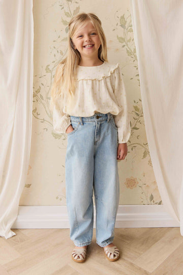 Organic Cotton Muslin Amira Blouse - Vintage Ditsy Childrens Top from Jamie Kay Australia