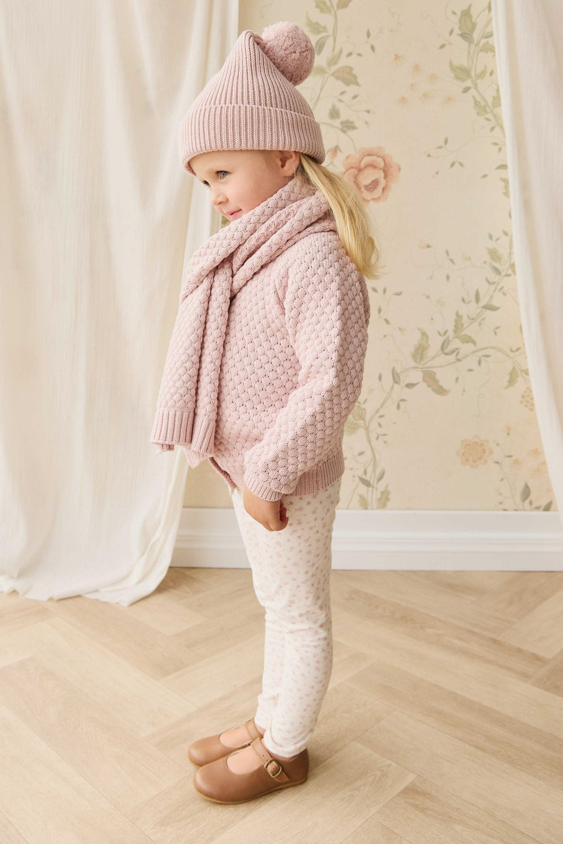 Maple Scarf - Pastel Pink Marle Childrens Scarf from Jamie Kay Australia