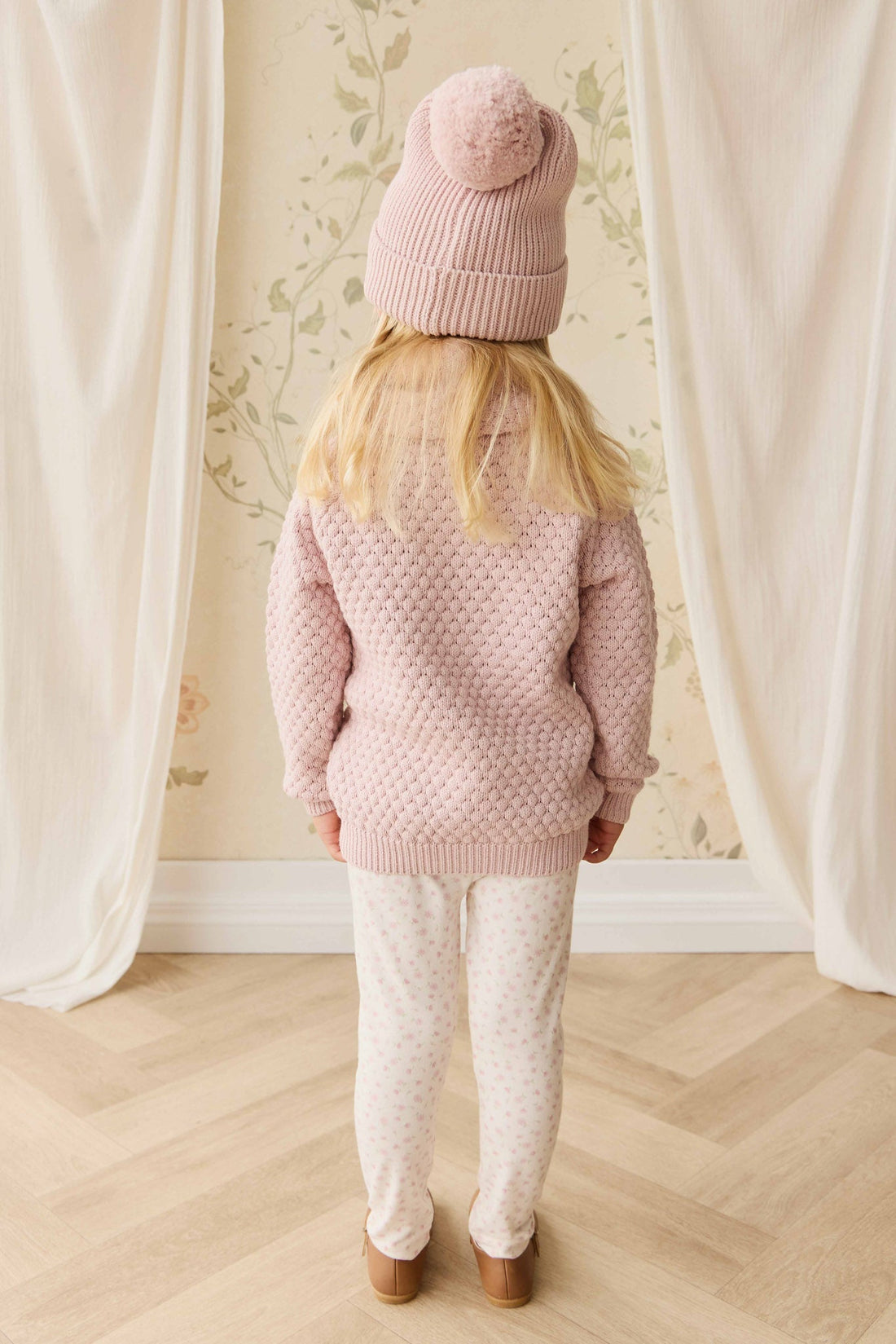 Maple Cardigan - Pastel Pink Marle Childrens Cardigan from Jamie Kay Australia