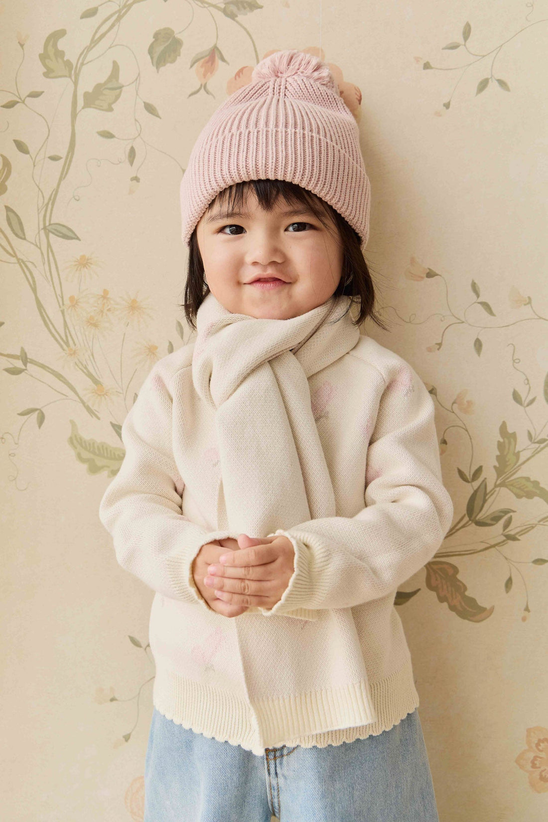 Cassie Jacquard Cardigan - Egret Childrens Cardigan from Jamie Kay Australia
