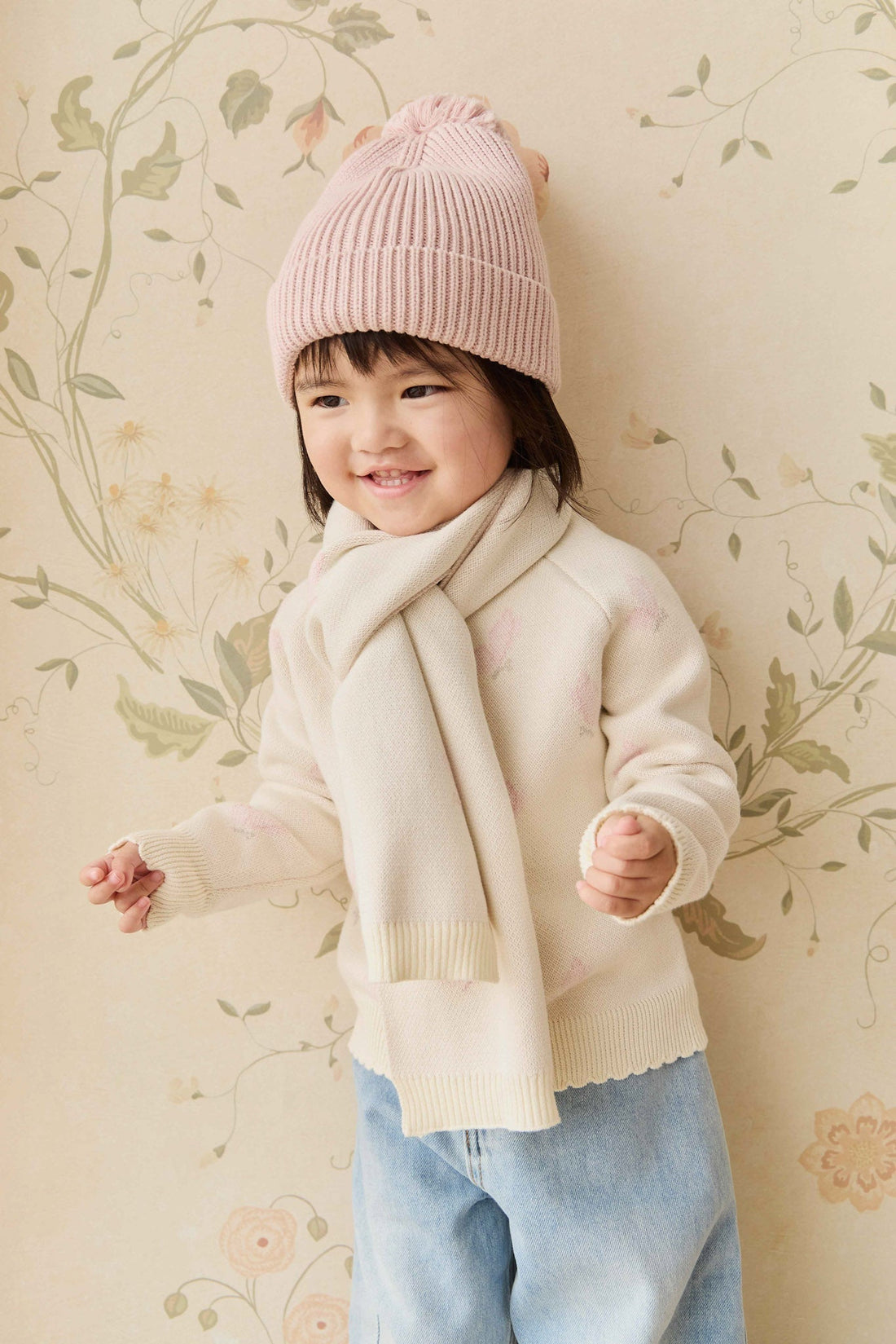 Cassie Jacquard Cardigan - Egret Childrens Cardigan from Jamie Kay Australia
