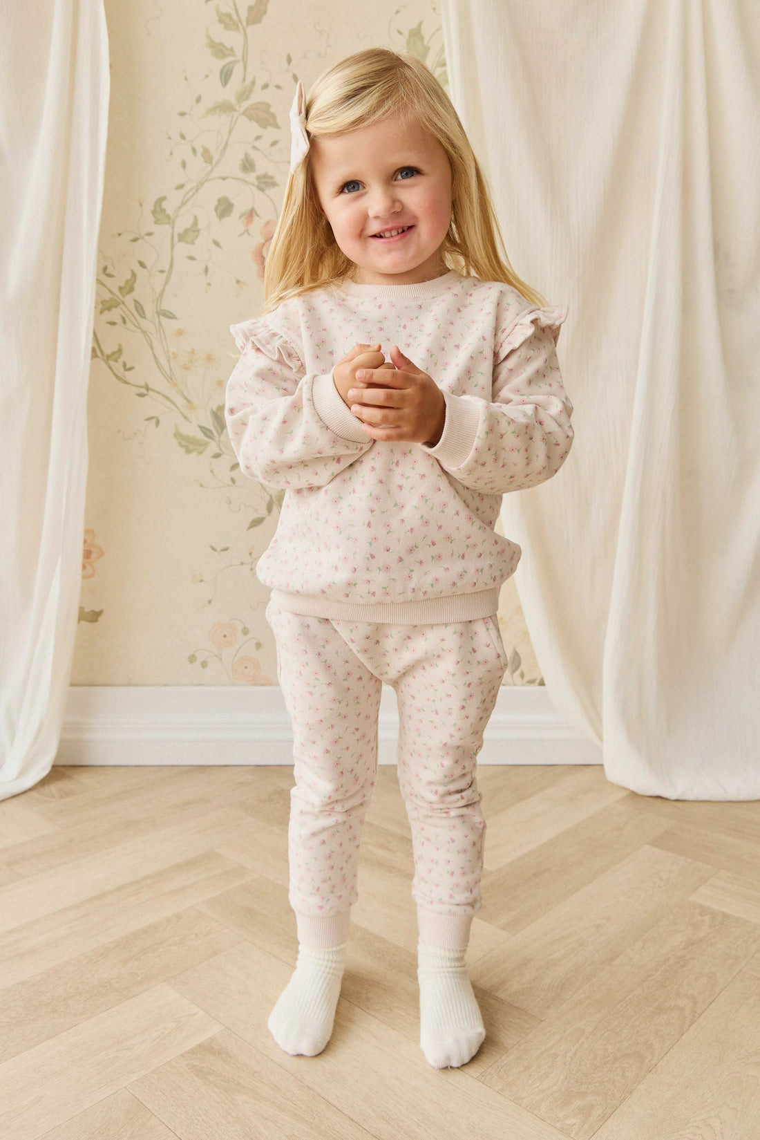 Organic Cotton Lilith Track Pant - Victoria Blush Childrens Pant from Jamie Kay Australia