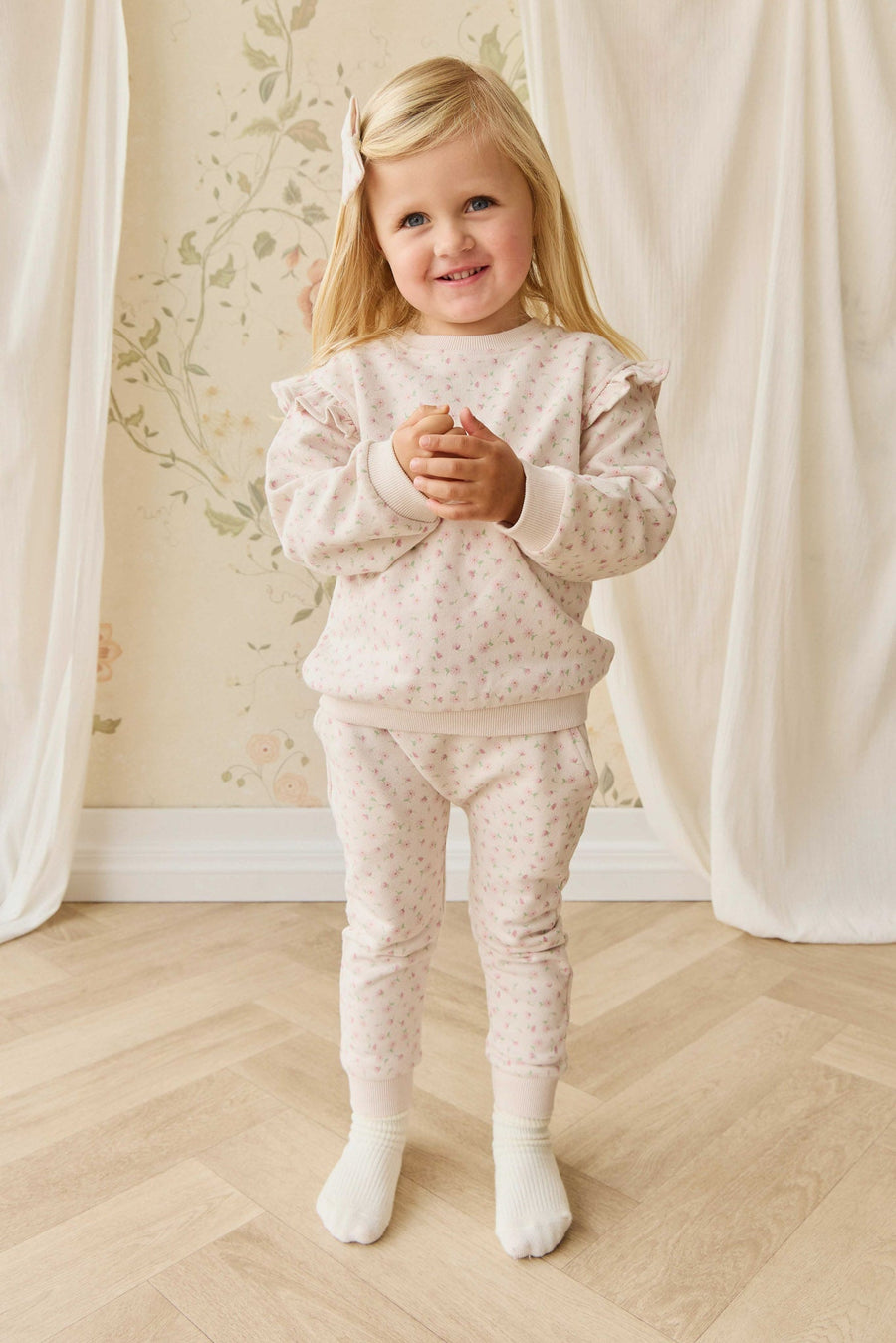 Organic Cotton Lilith Track Pant - Victoria Blush Childrens Pant from Jamie Kay Australia