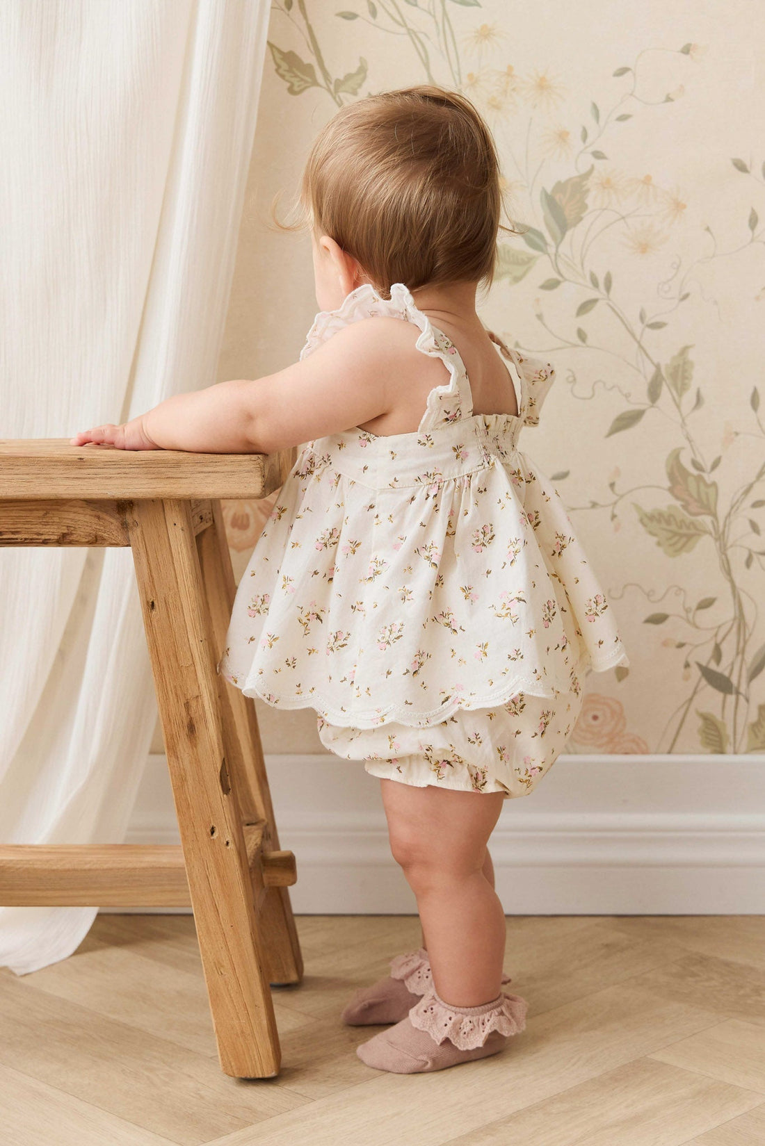 Organic Cotton Frill Bloomer - Bianca Antique Childrens Bloomer from Jamie Kay Australia