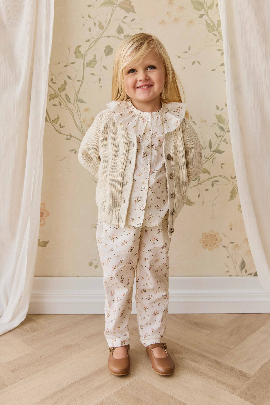 Organic Cotton Elodie Pant - Bianca Antique Childrens Pant from Jamie Kay Australia