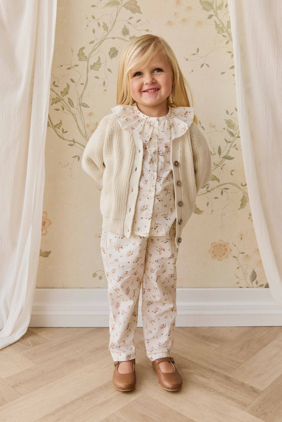 Organic Cotton Elodie Pant - Bianca Antique Childrens Pant from Jamie Kay Australia