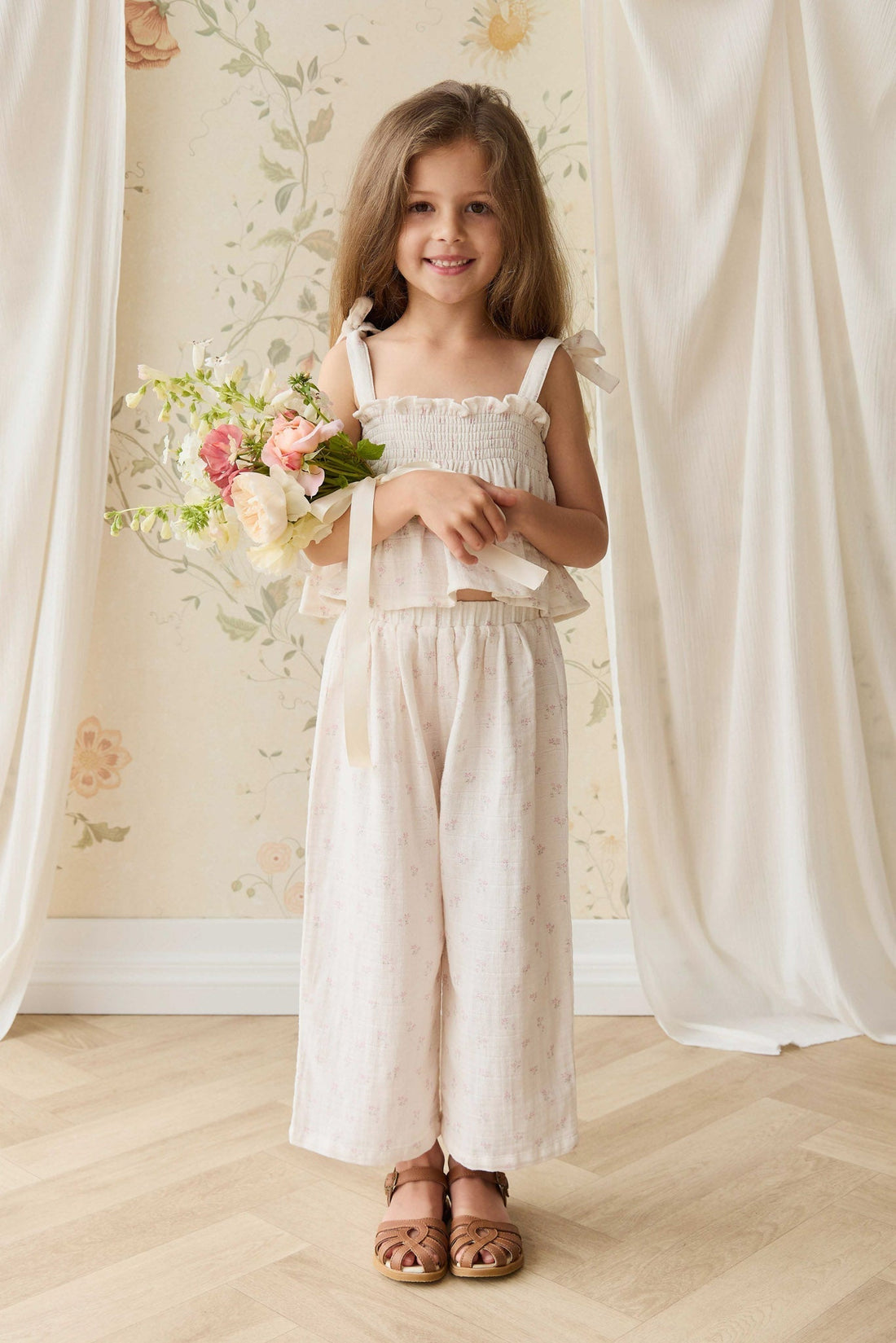 Organic Cotton Muslin Odette Top - Pauline Pink Childrens Top from Jamie Kay Australia