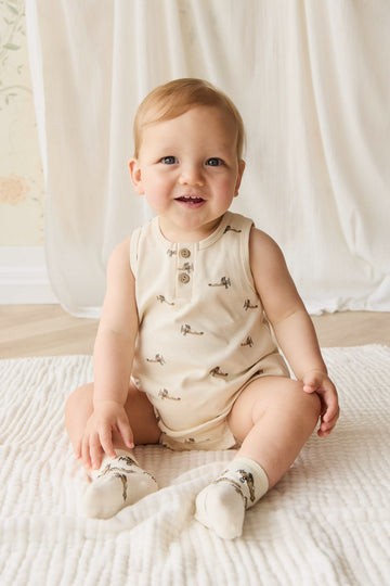 Pima Cotton Archie Playsuit - Fly High Vanilla Cream Childrens Playsuit from Jamie Kay Australia