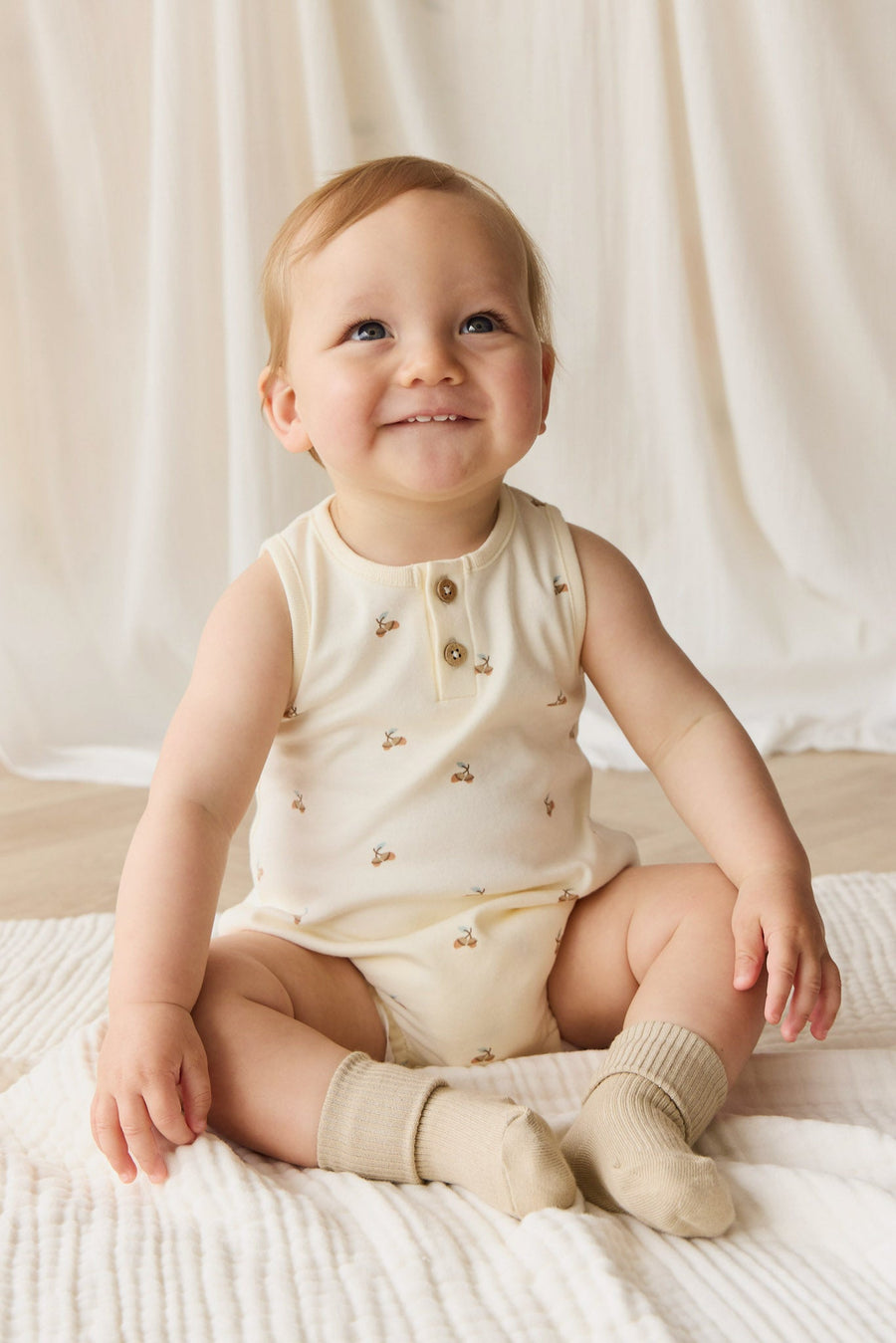 Organic Cotton Archie Playsuit - Forest Night Acorns Childrens Playsuit from Jamie Kay Australia