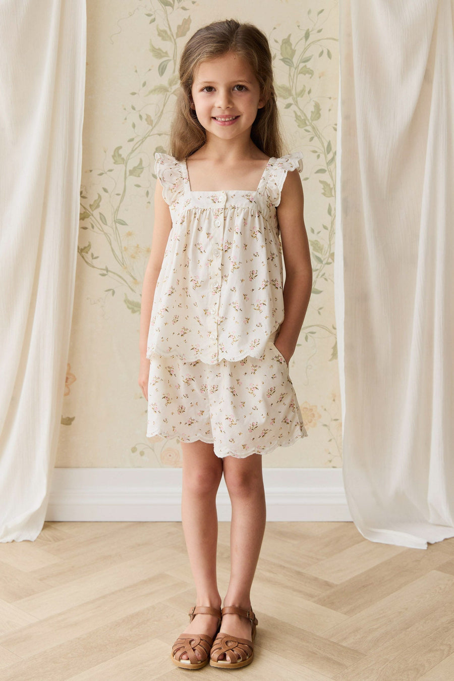 Organic Cotton Haylen Short - Bianca Antique Childrens Short from Jamie Kay Australia