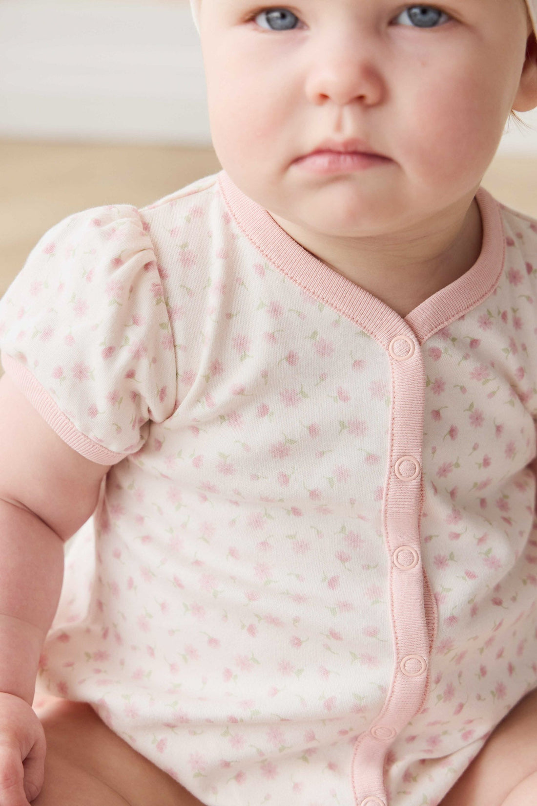 Organic Cotton Antoinette Playsuit - Victoria Blush Childrens Playsuit from Jamie Kay Australia