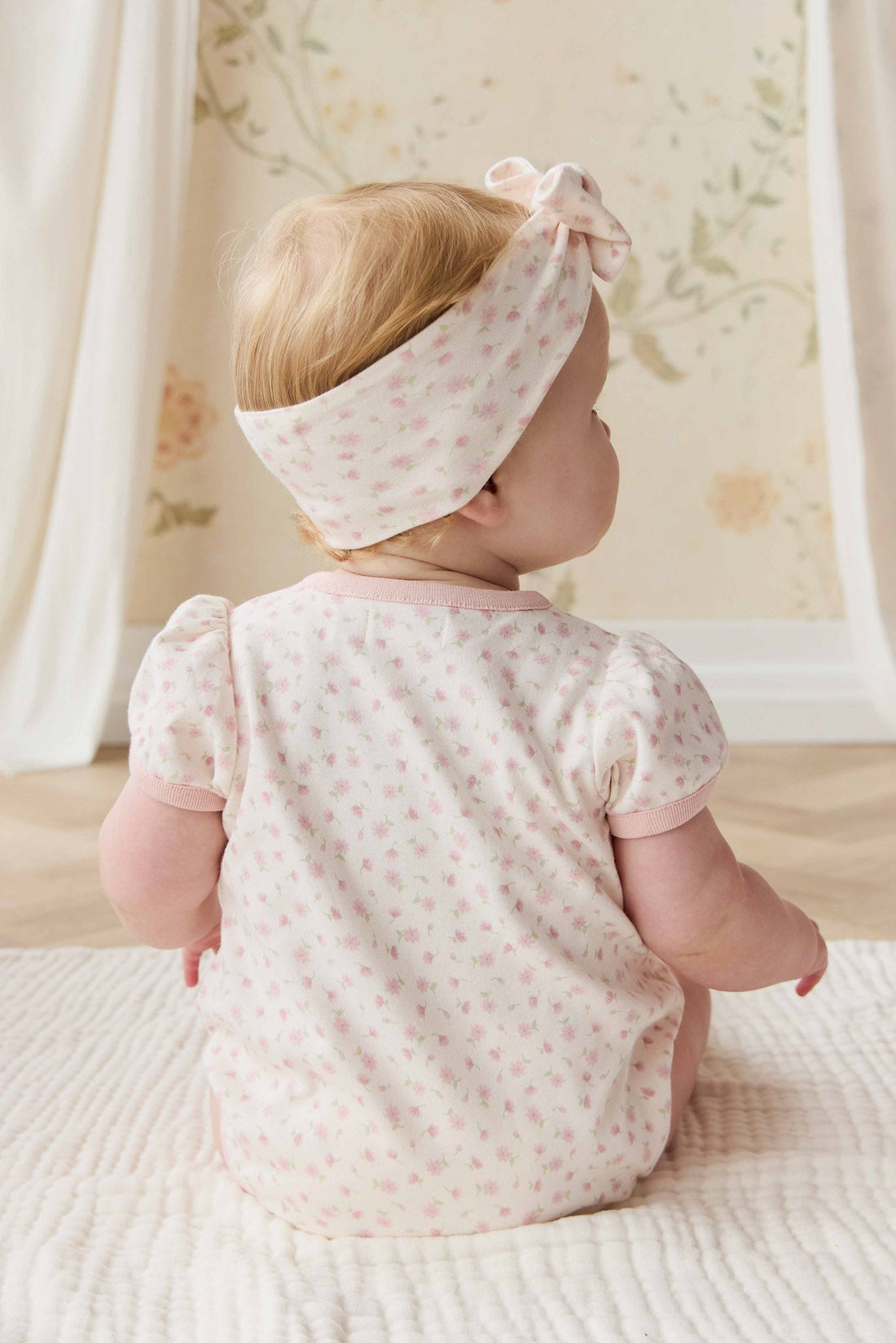 Organic Cotton Antoinette Playsuit - Victoria Blush Childrens Playsuit from Jamie Kay Australia