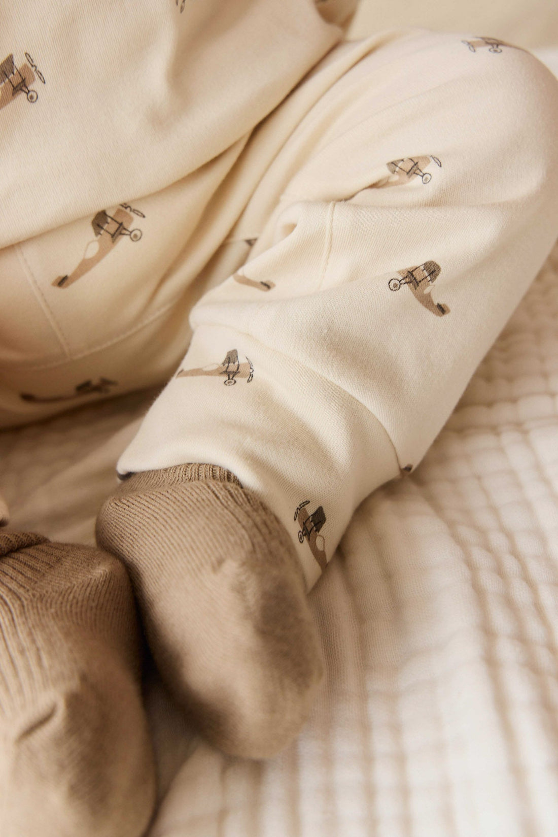 Pima Cotton Wesley Pant - Fly High Vanilla Cream Childrens Pant from Jamie Kay Australia