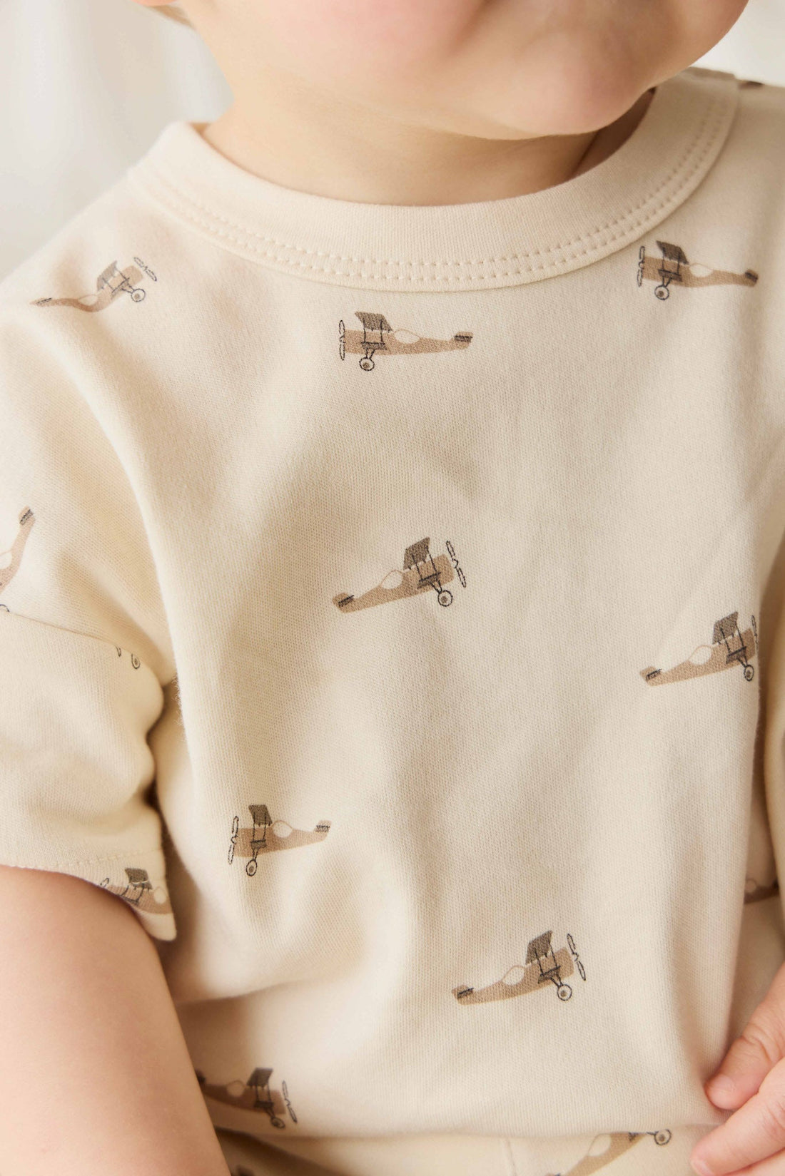 Pima Cotton Wesley Tee - Fly High Vanilla Cream Childrens Top from Jamie Kay Australia