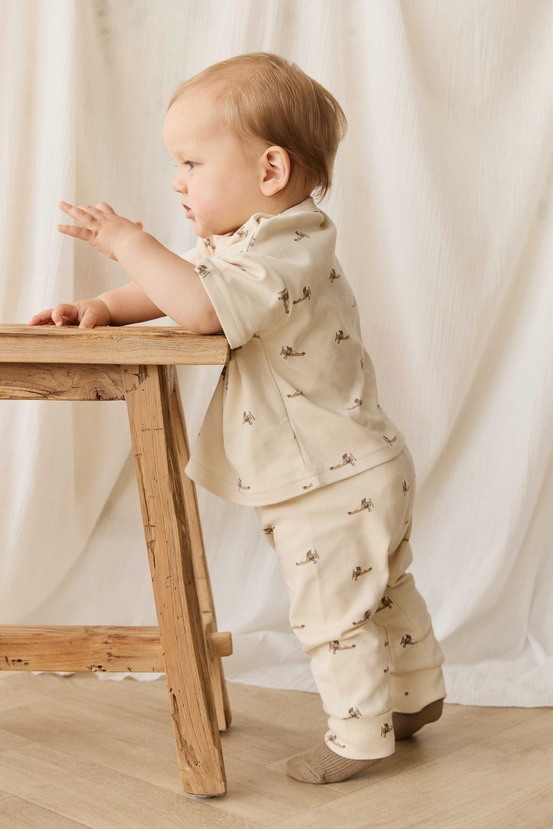 Pima Cotton Wesley Pant - Fly High Vanilla Cream Childrens Pant from Jamie Kay Australia