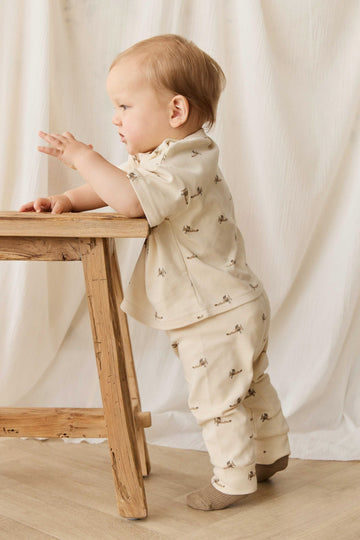 Pima Cotton Wesley Pant - Fly High Vanilla Cream Childrens Pant from Jamie Kay Australia
