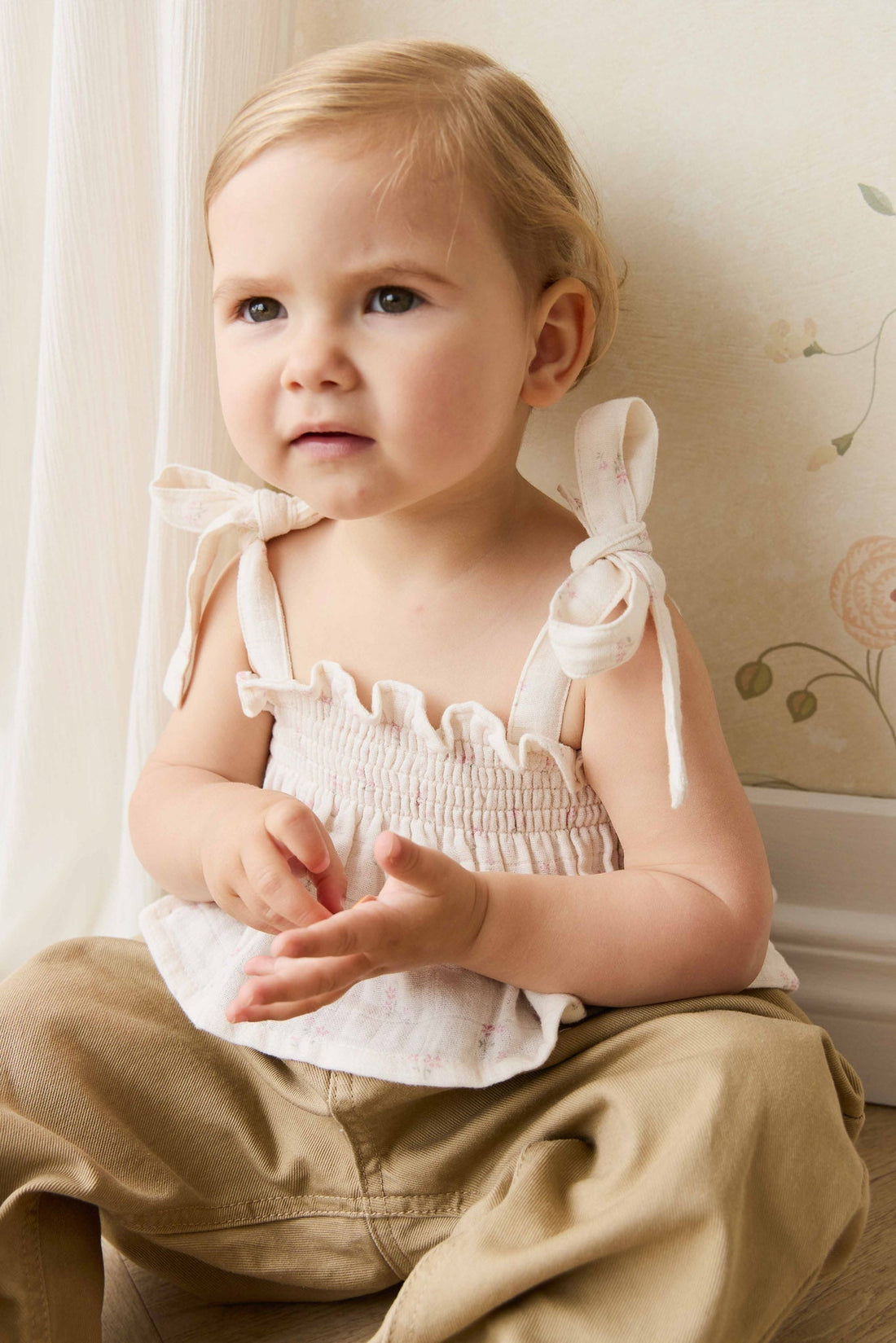 Organic Cotton Muslin Odette Top - Pauline Pink Childrens Top from Jamie Kay Australia