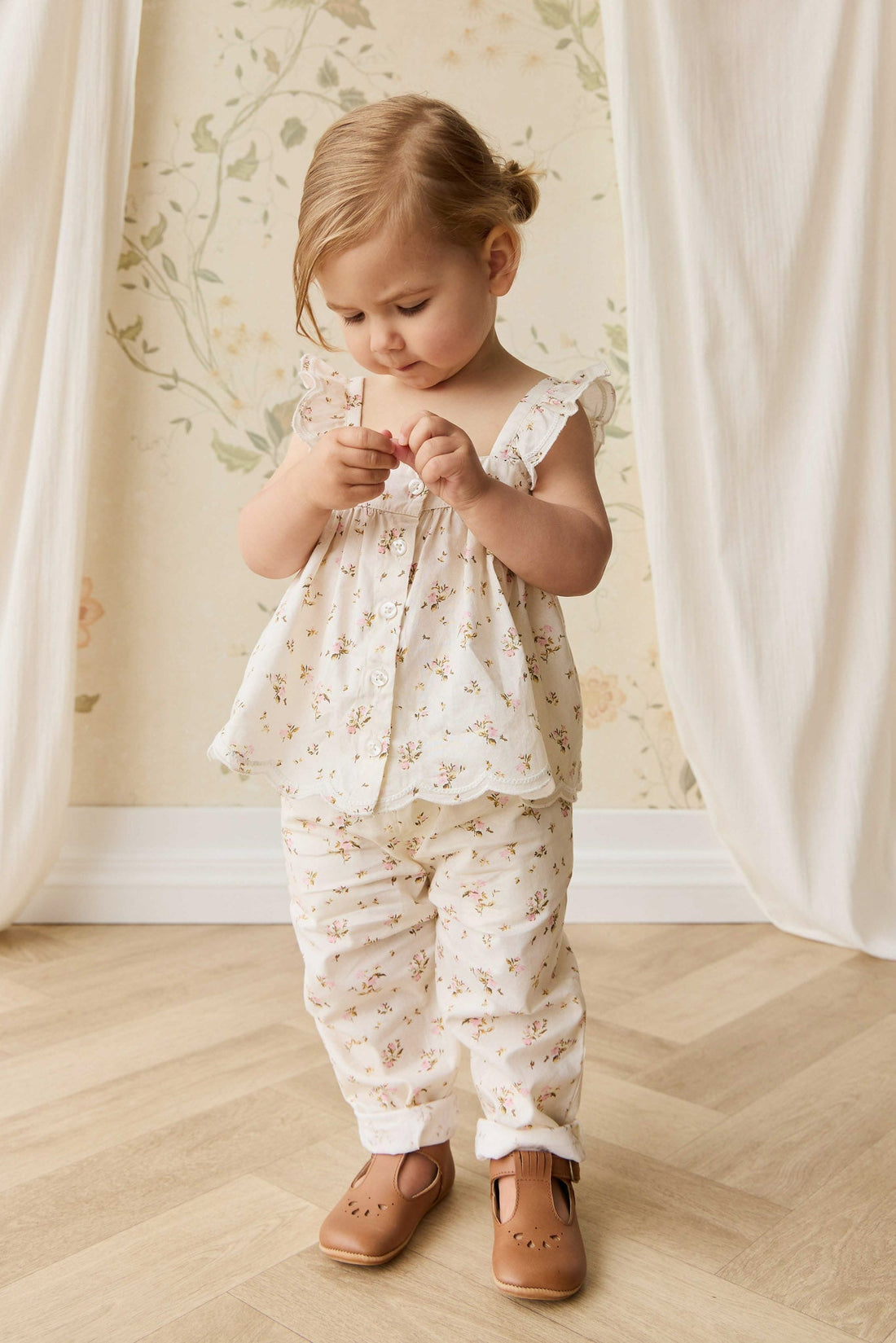 Organic Cotton Elodie Pant - Bianca Antique Childrens Pant from Jamie Kay Australia