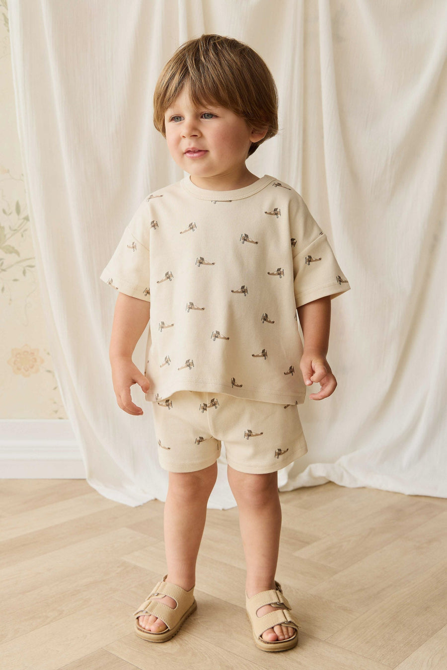 Pima Cotton Wesley Tee - Fly High Vanilla Cream Childrens Top from Jamie Kay Australia