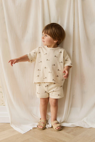 Pima Cotton Wesley Short - Fly High Vanilla Cream Childrens Short from Jamie Kay Australia