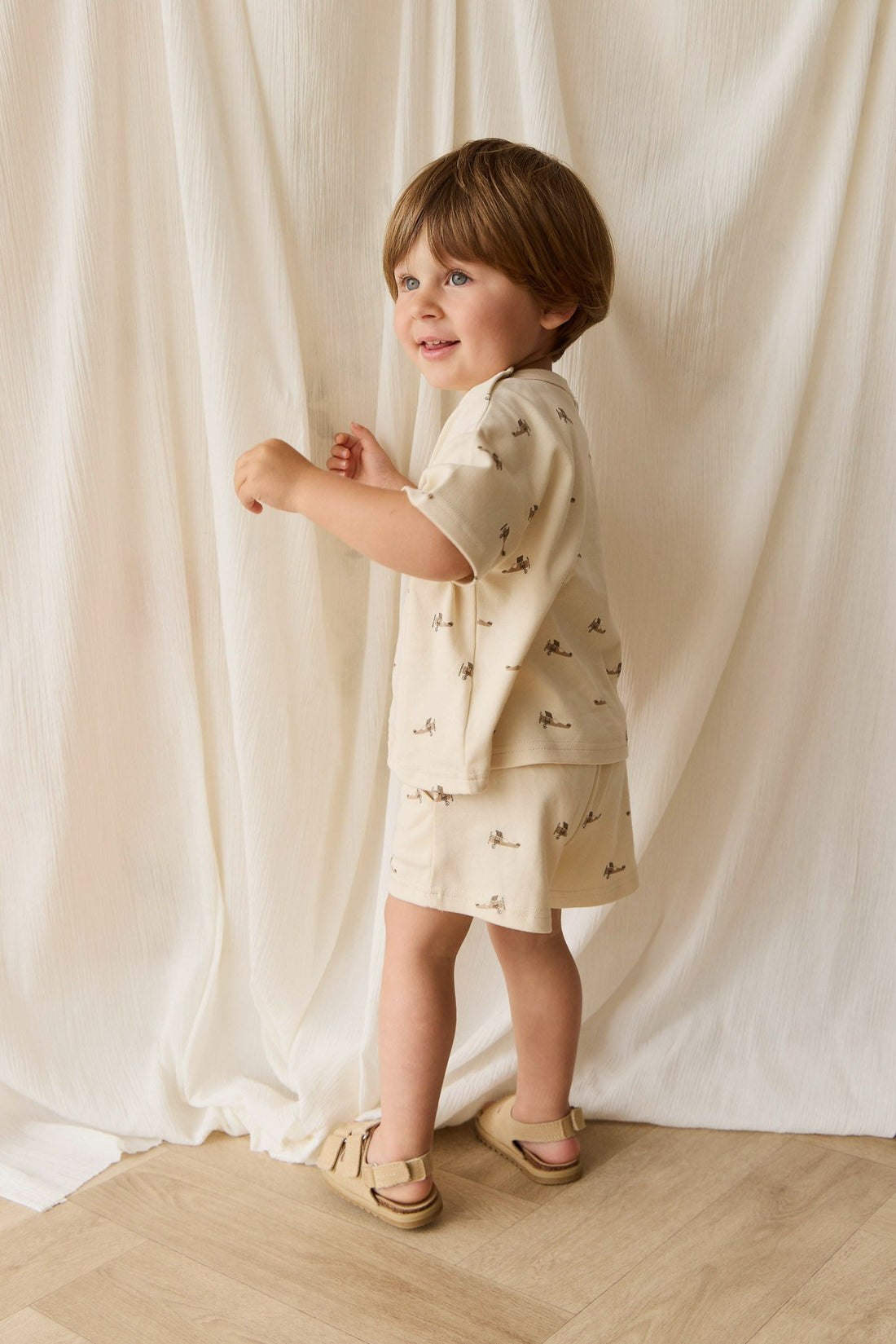 Pima Cotton Wesley Tee - Fly High Vanilla Cream Childrens Top from Jamie Kay Australia