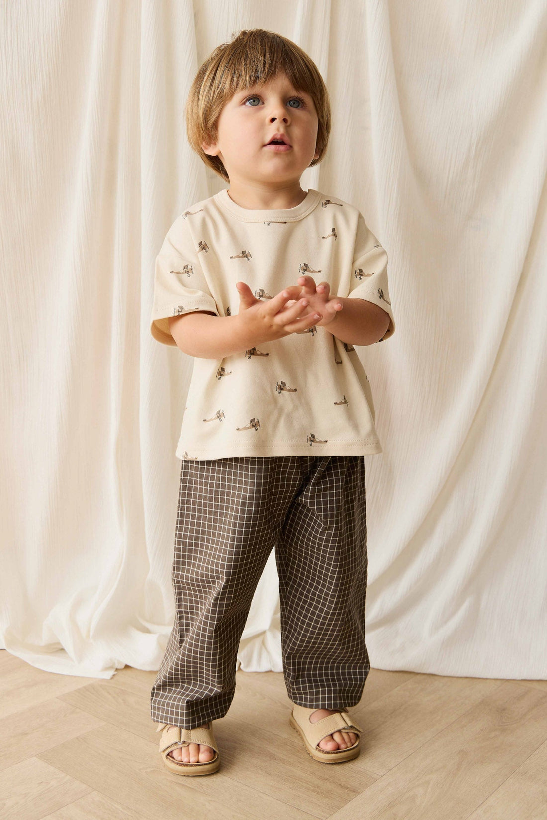 Pima Cotton Wesley Tee - Fly High Vanilla Cream Childrens Top from Jamie Kay Australia