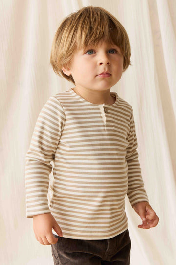 Pima Cotton Shae Top - Slim Stripe Brioche/Cloud Childrens Top from Jamie Kay Australia