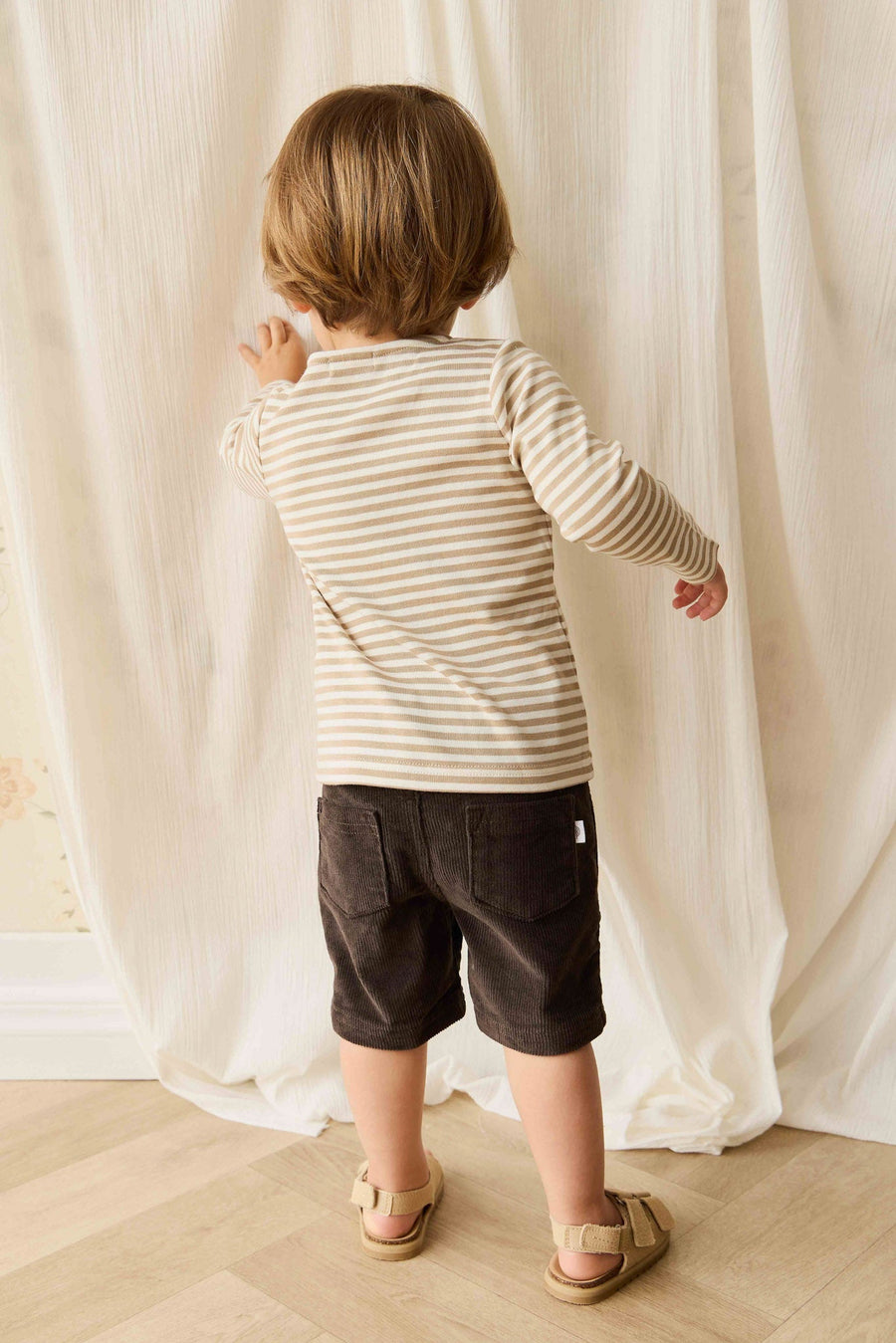 Pima Cotton Shae Top - Slim Stripe Brioche/Cloud Childrens Top from Jamie Kay Australia