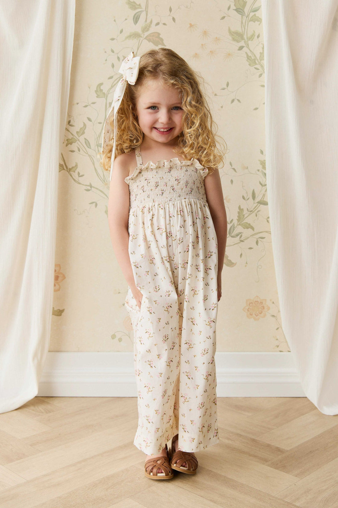 Organic Cotton Arabella Jumpsuit - Bianca Antique Childrens Jumpsuit from Jamie Kay Australia
