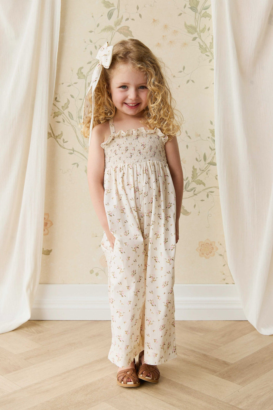 Organic Cotton Arabella Jumpsuit - Bianca Antique Childrens Jumpsuit from Jamie Kay Australia
