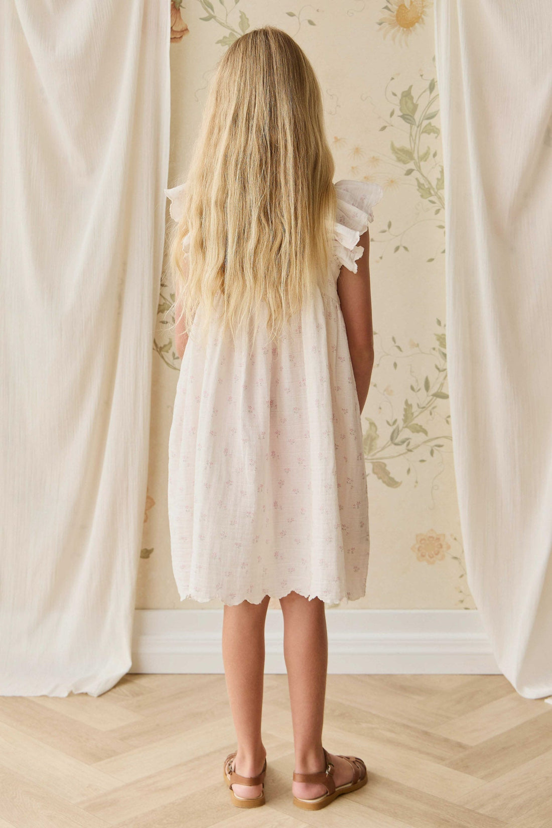 Organic Cotton Muslin Annalise Dress - Pauline Pink Childrens Dress from Jamie Kay Australia