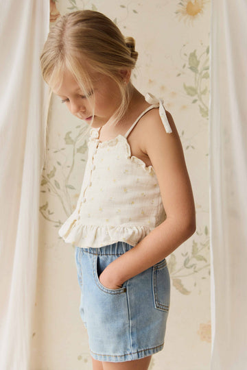 Organic Cotton Muslin Mirabel Top - Vintage Ditsy Childrens Top from Jamie Kay Australia