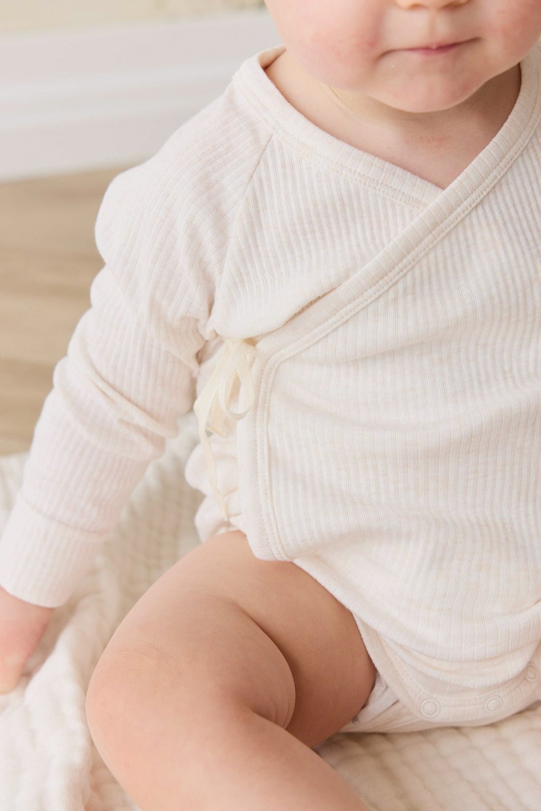 Organic Cotton Modal Marina Long Sleeve Bodysuit - Icing Marle Childrens Bodysuit from Jamie Kay Australia
