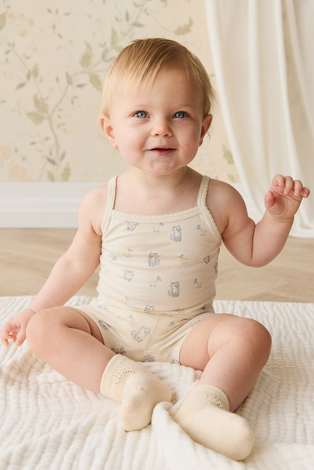 Organic Cotton Jolie Singlet Pyjama Set - Charlies Butterflies Childrens Pyjama from Jamie Kay Australia