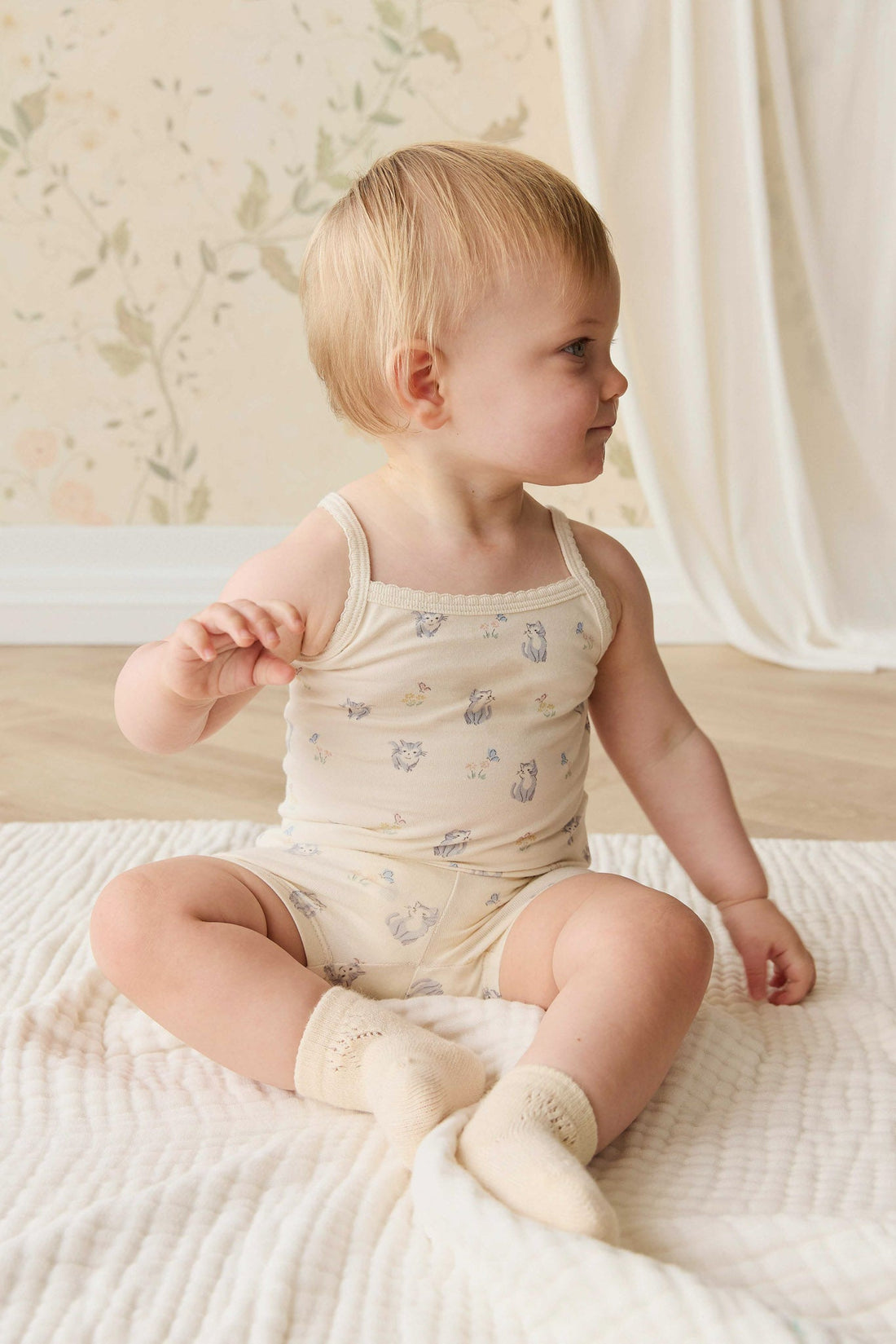 Organic Cotton Jolie Singlet Pyjama Set - Charlies Butterflies Childrens Pyjama from Jamie Kay Australia