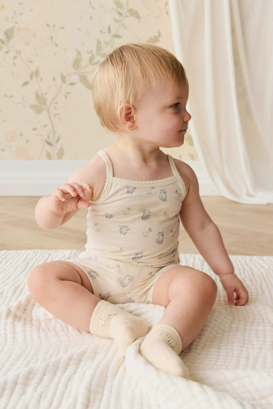 Organic Cotton Jolie Singlet Pyjama Set - Charlies Butterflies Childrens Pyjama from Jamie Kay Australia