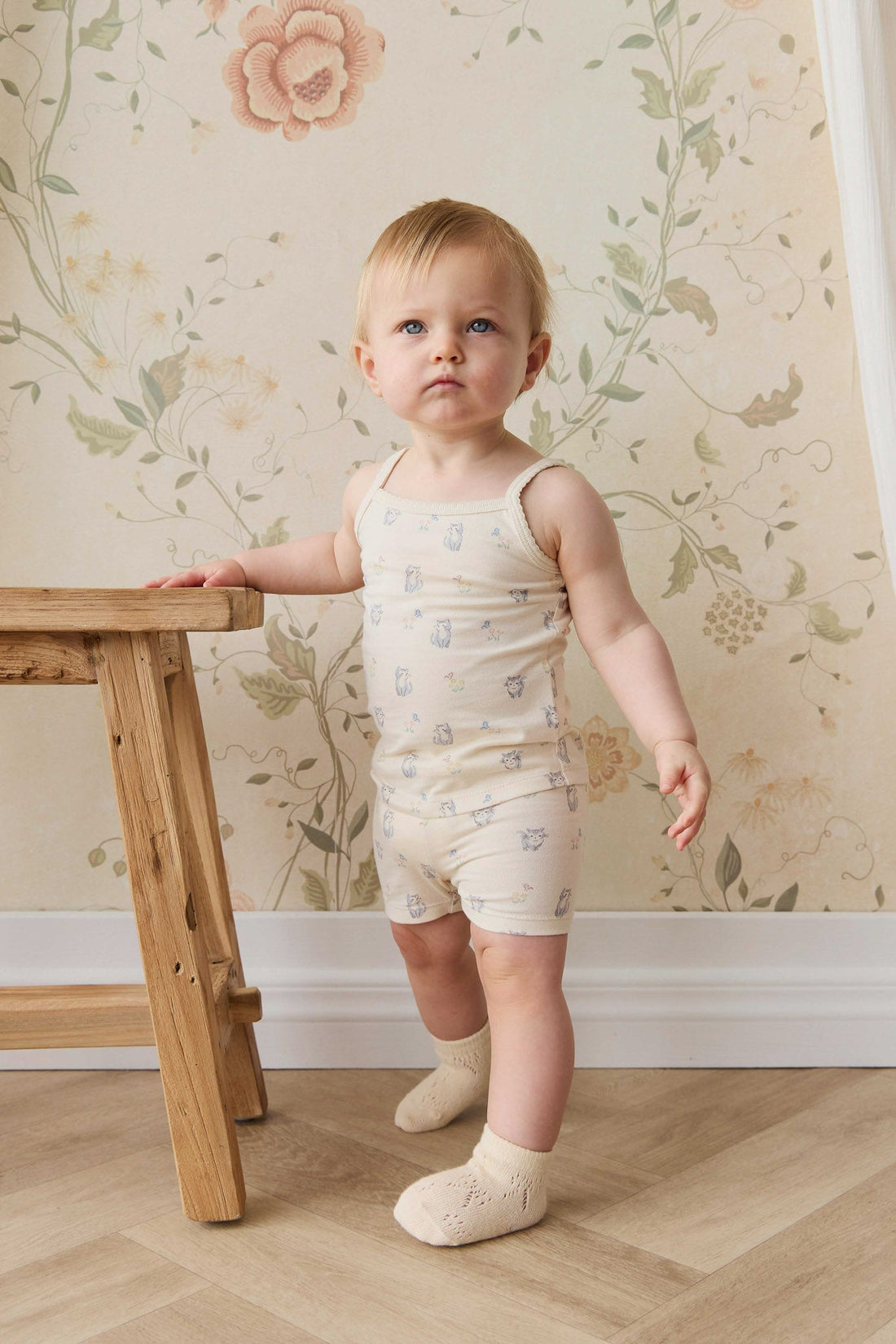 Organic Cotton Jolie Singlet Pyjama Set - Charlies Butterflies Childrens Pyjama from Jamie Kay Australia