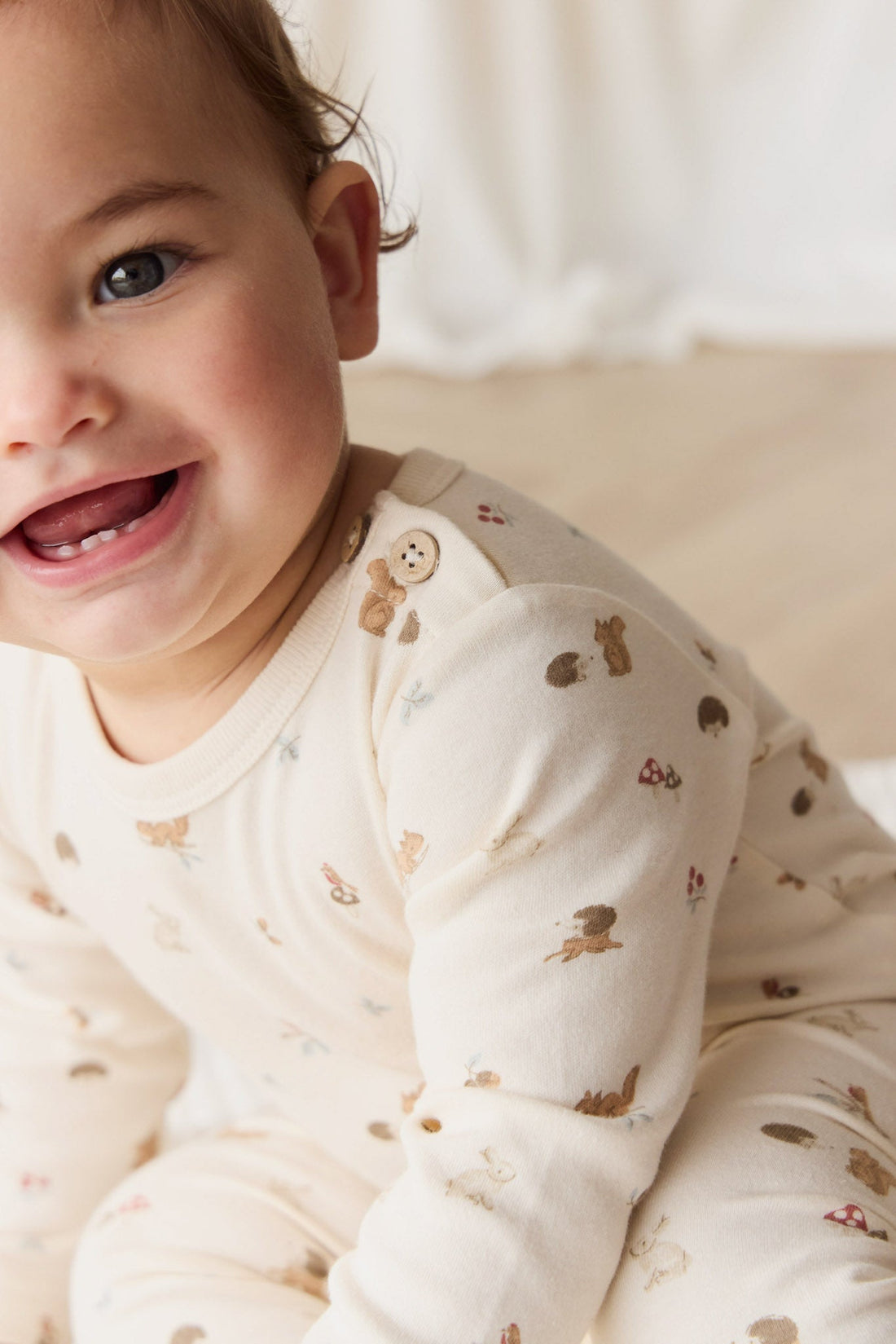 Organic Cotton Fernley Bodysuit - Forest Gathering Childrens Bodysuit from Jamie Kay Australia