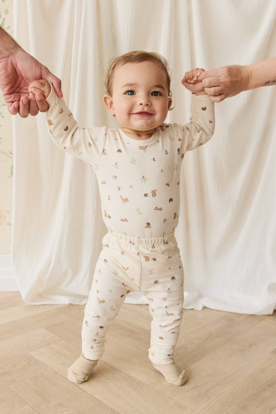 Organic Cotton Fernley Bodysuit - Forest Gathering Childrens Bodysuit from Jamie Kay Australia