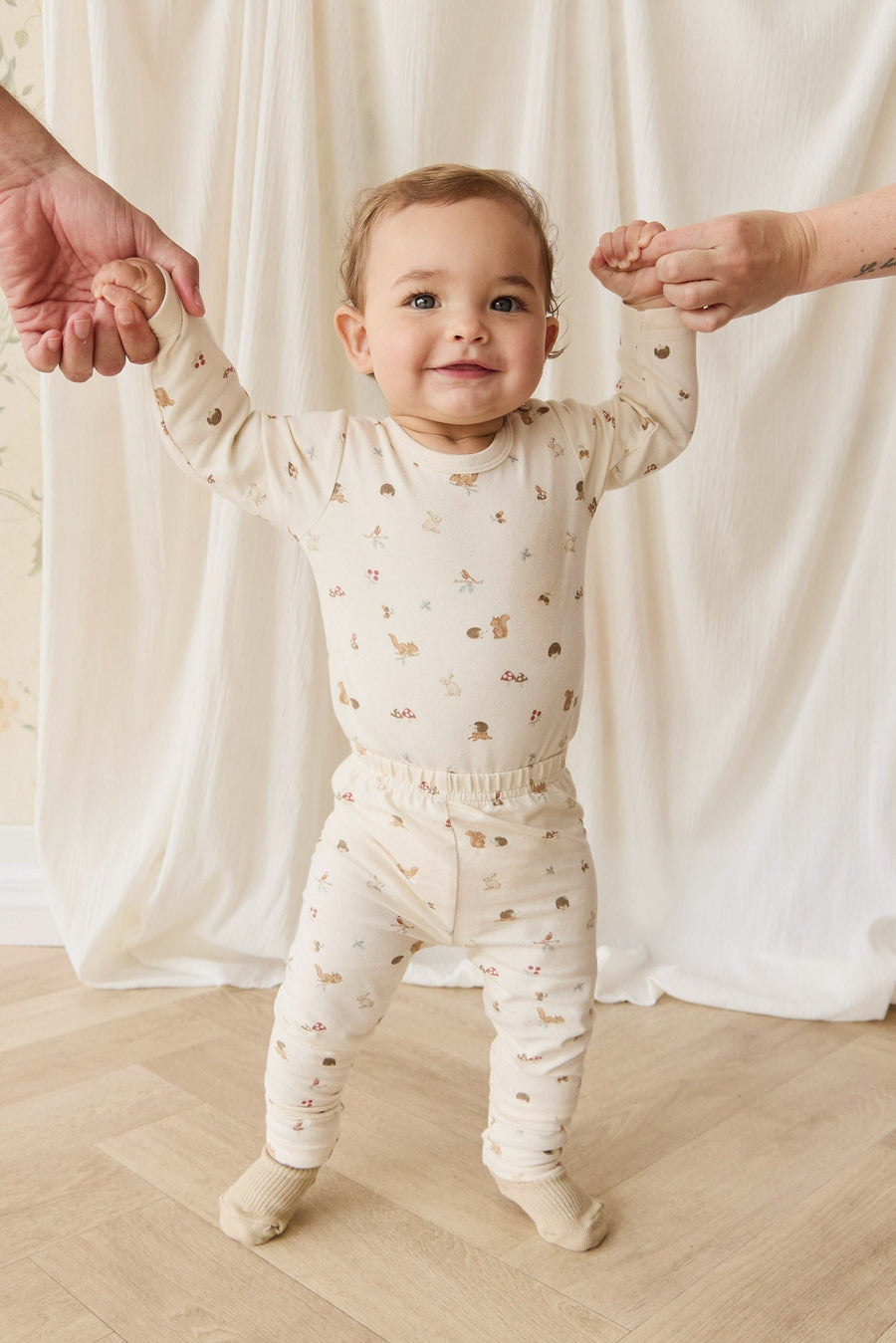 Organic Cotton Fernley Bodysuit - Forest Gathering Childrens Bodysuit from Jamie Kay Australia