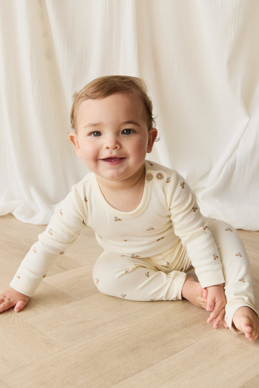 Organic Cotton Fernley Bodysuit - Forest Night Acorns Childrens Bodysuit from Jamie Kay Australia
