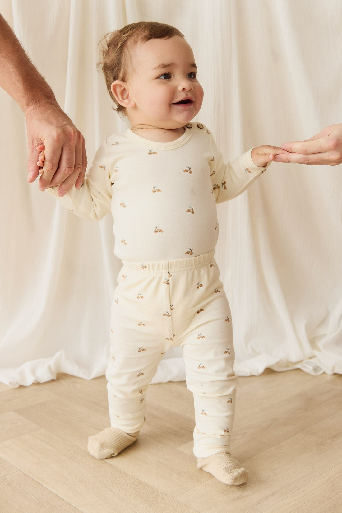 Organic Cotton Fernley Bodysuit - Forest Night Acorns Childrens Bodysuit from Jamie Kay Australia