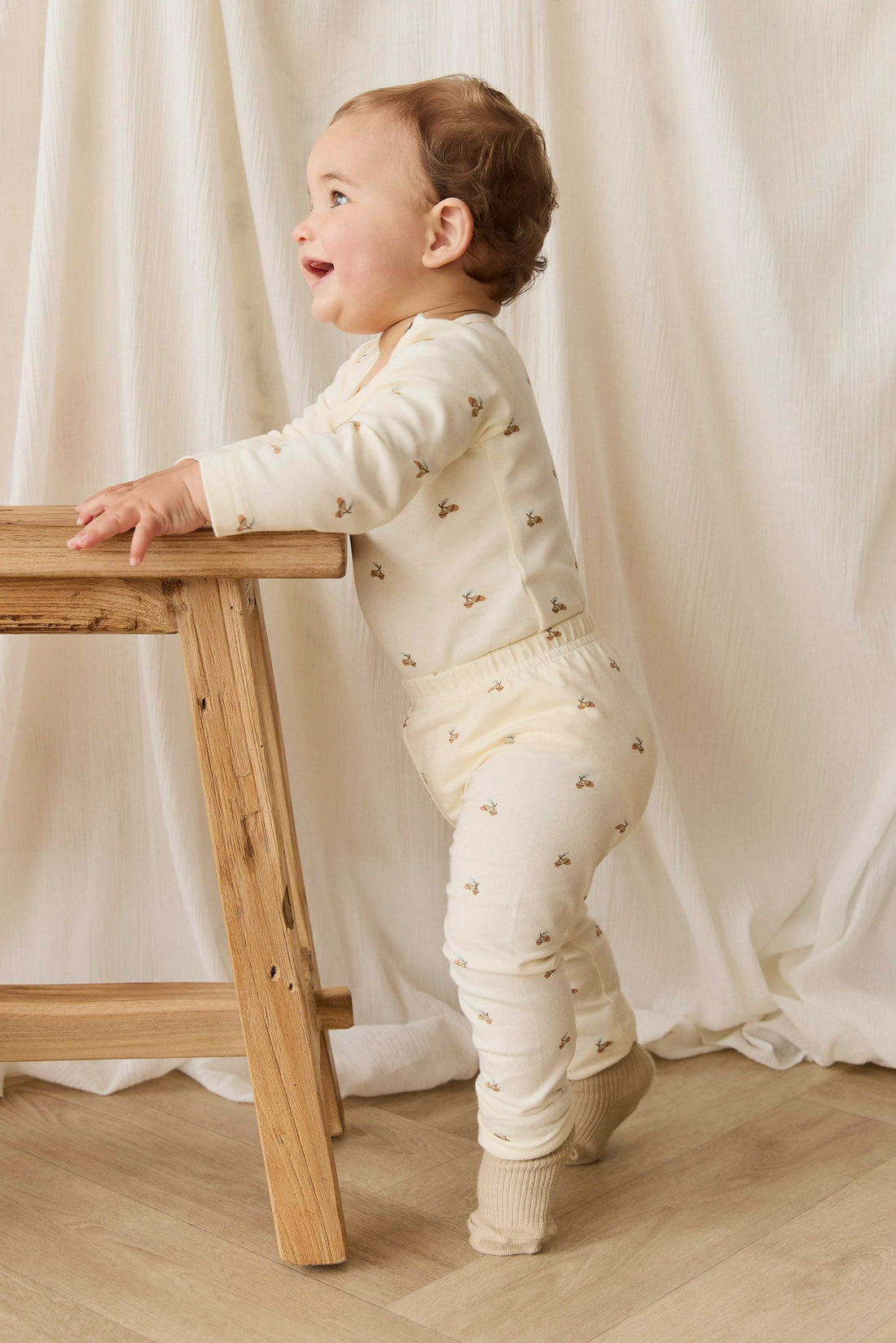 Organic Cotton Fernley Bodysuit - Forest Night Acorns Childrens Bodysuit from Jamie Kay Australia