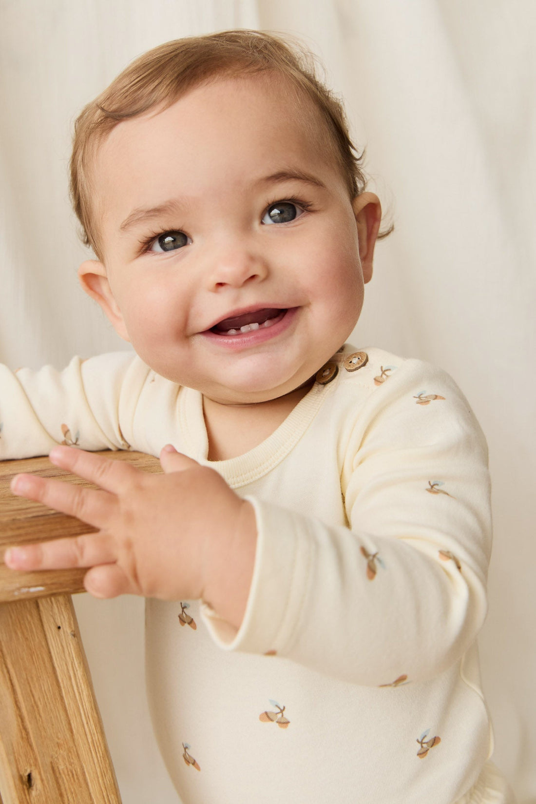 Organic Cotton Fernley Bodysuit - Forest Night Acorns Childrens Bodysuit from Jamie Kay Australia