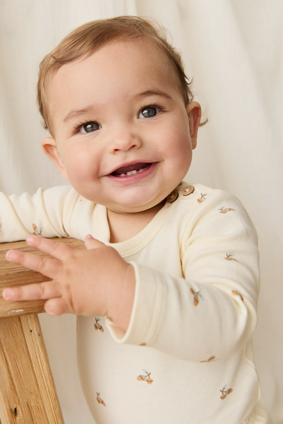 Organic Cotton Fernley Bodysuit - Forest Night Acorns Childrens Bodysuit from Jamie Kay Australia