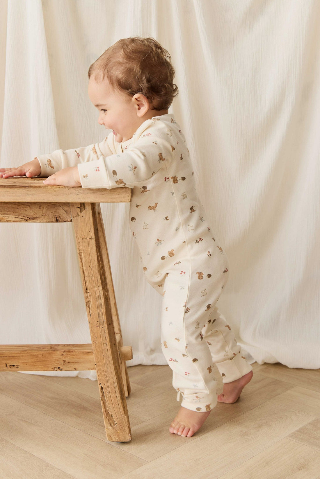 Organic Cotton Reese Zip Onepiece - Forest Gathering Childrens Onepiece from Jamie Kay Australia