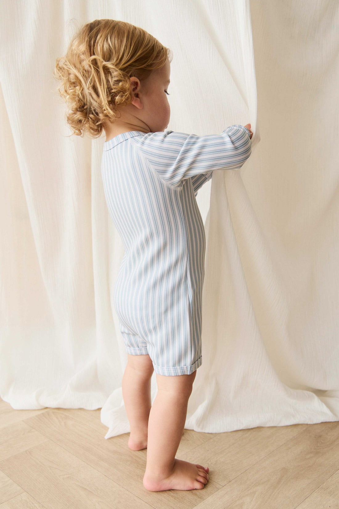 Florian Zip Swimsuit - Variegated Stripe Cenote Childrens Swimwear from Jamie Kay Australia