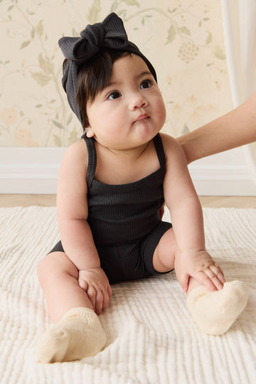 Organic Cotton Modal Singlet Bodysuit - Ebony Childrens Bodysuit from Jamie Kay Australia