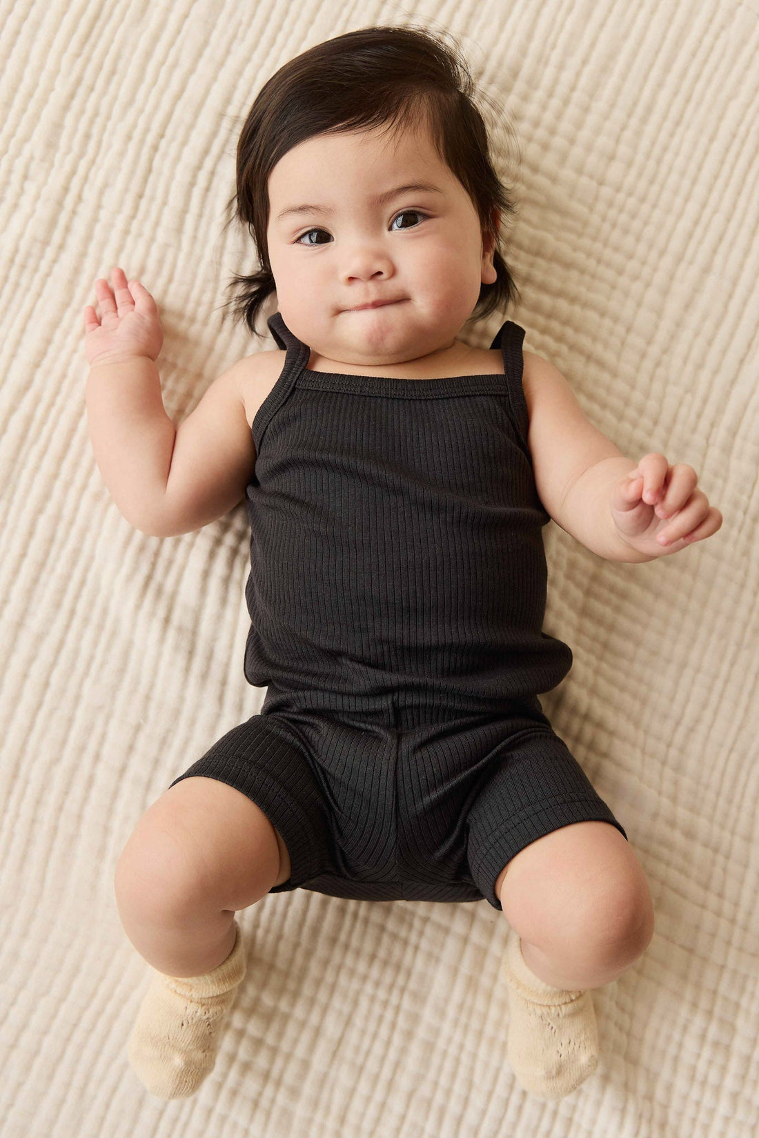 Organic Cotton Modal Singlet Bodysuit - Ebony Childrens Bodysuit from Jamie Kay Australia