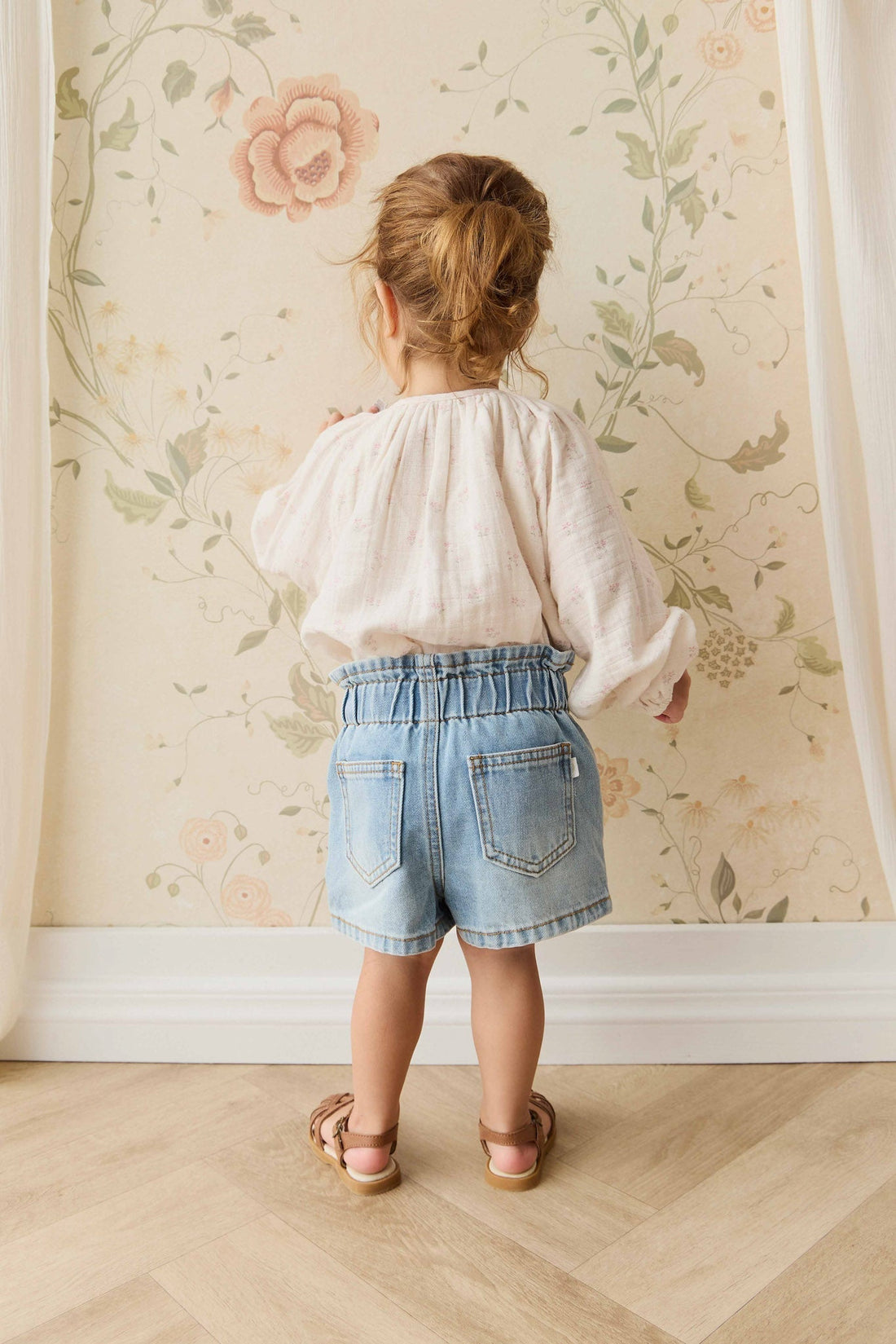 Organic Cotton Muslin Heather Blouse - Pauline Pink Childrens Top from Jamie Kay Australia